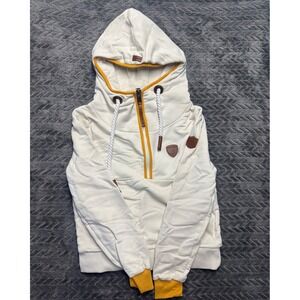 Wanakome Hestia Quarter Zip Hoodie Cream White Mustard Yellow Size MEDIUM (1444)